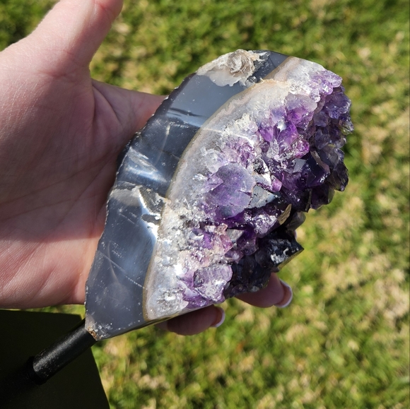Raw Amethyst Cluster on Stand - Picture 6 of 6